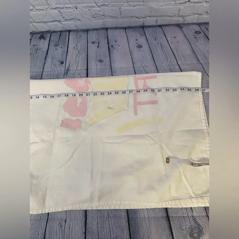 VINTAGE Pink Yellow Sandy Tarr Artist Pop Art Graphic Retro Holiday TART Apron